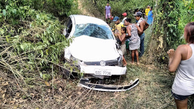 CARRO DA SECRETARIA DE ASSISTÊNCIA SOCIAL TOMBA NA ENTRADA DE APUAREMA NESTA SEGUNDA (19) 