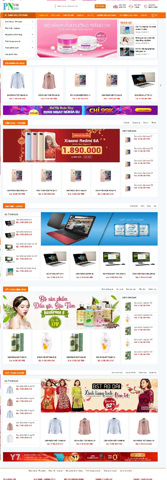 Mẫu web cửa hàng đẹp giá rẻ nhất