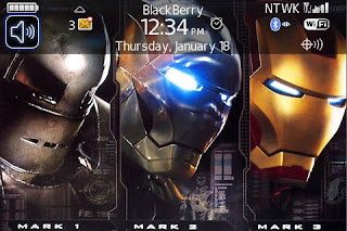 Tema Iron Man untuk BB Gemini Curve 8520