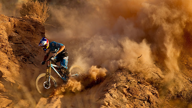 Bicycle Racing in The Arid Desert