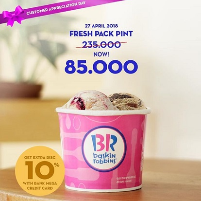 Promo BASKIN ROBBINS Terbaru Fresh Pack PINT Rp85.000 Periode 27 April 2018