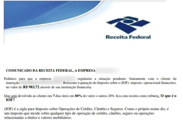 Receita Federal alerta para golpe do financiamento ou empréstimo; saiba como se proteger