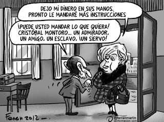 Viñeta Montoro y Merkel por Ferrán Martín