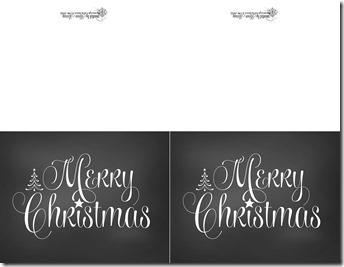 Merry Christmas Chalkboard cards for personal use