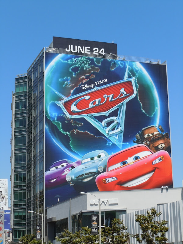 Cars 2 Movie. Giant Cars 2 movie billboard