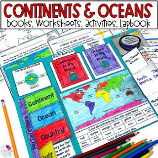 Your students will love learning all about the different continents and oceans of the world with this fun first grade social studies activity.