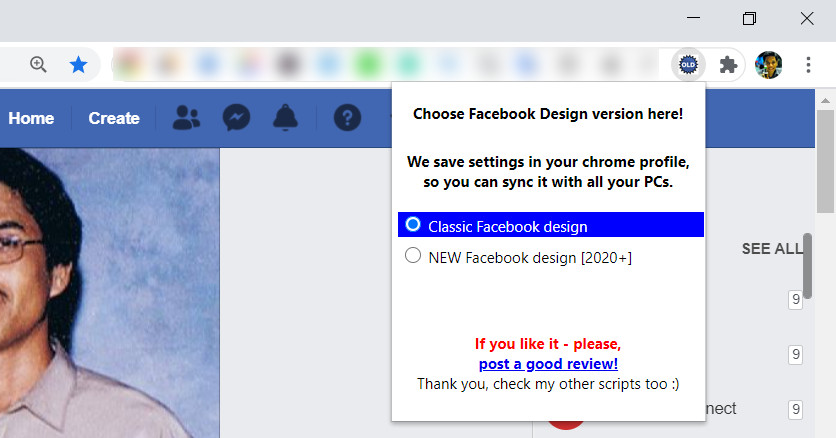 Switch To Classic Facebook Extension