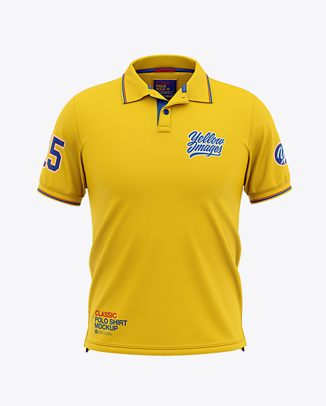 Download Men's Short Sleeve Pique Polo Shirt - Front View