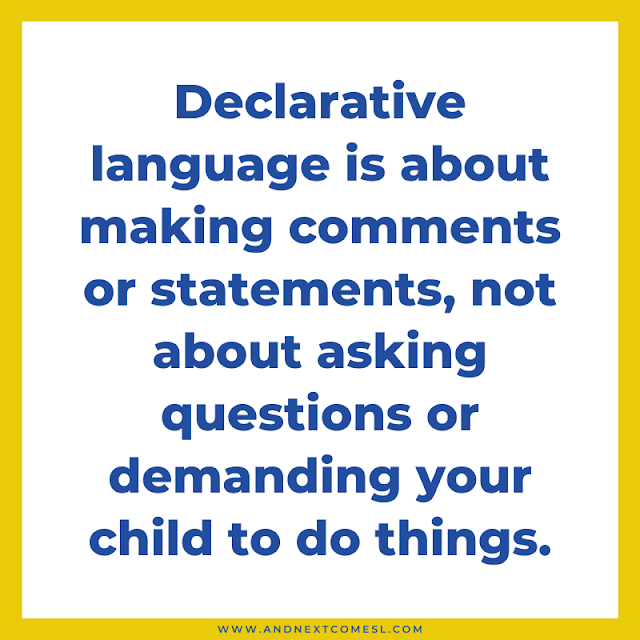 Declarative language is about making comments or statements