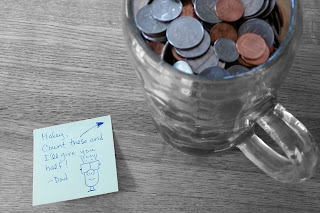 Coin Jar With Share Note From Dad