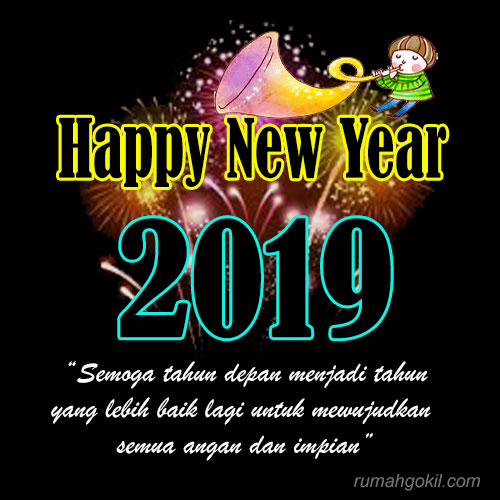 20 Gambar Ucapan Selamat Tahun Baru Happy New Year 2019 Dengan