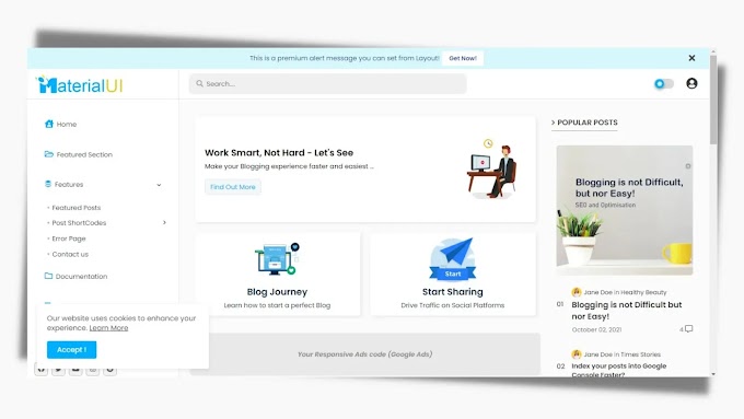 Material UI Blogger Template