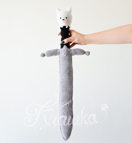 Krawka: crochet wolf sword- Game of thrones inspired pattern for Longclaw weapon of Jon Snow 