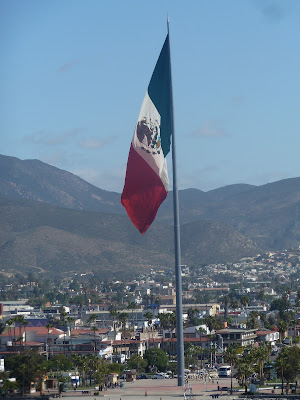 Large Mexican flag in Ensenada, Mexico