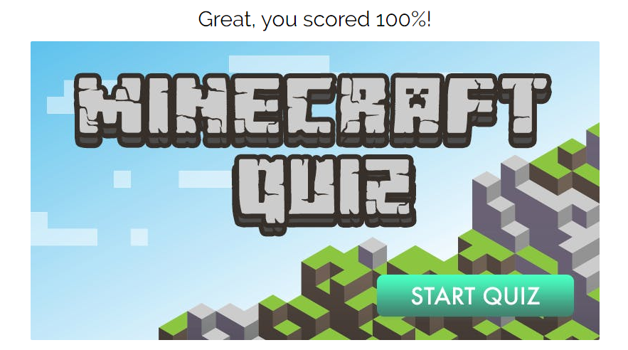 Videoquizstar The Minecraft Quiz Answers 10 Questions 100 Score All Quiz Answer - roblox minecraft quiz