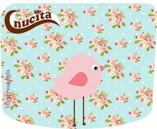 Pink Bird in Shabby Chic Free Printable Nucita labels.