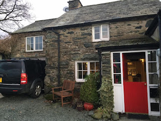 Front view of Low Hollin Cottage, Seathwaite in Borrowdale, Cumbria.