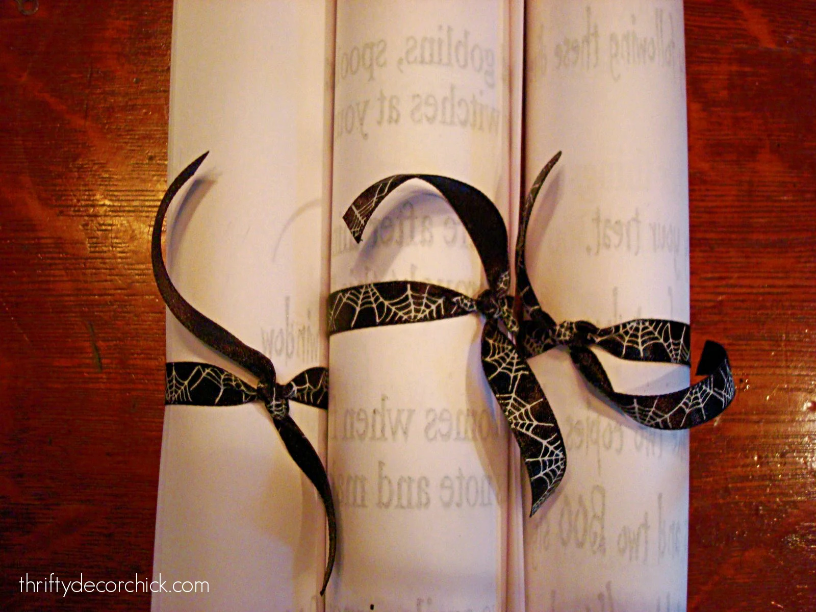 boo scrolls with ribbon