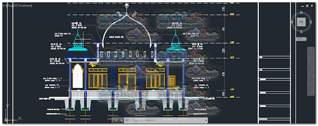 Eastern facade masjid FIX belawan mosque dwg 