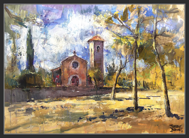 COLONIA JORBA-PINTURA-CALDERS-NAVARCLES-ESGLESIA-SANT PERE DE VILADECAVALLS-PAISATGES-ARBRES-ARTISTA-PINTOR-ERNEST DESCALS