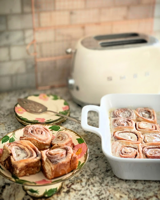 Homemade Cinnamon Rolls take only minutes to rise. Bake for 15 minutes, and they are ready to eat.  Don't forget to drizzle lavishly with powdered sugar icing!