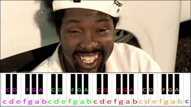 Because I Got High by Afroman Piano / Keyboard Easy Letter Notes for Beginners