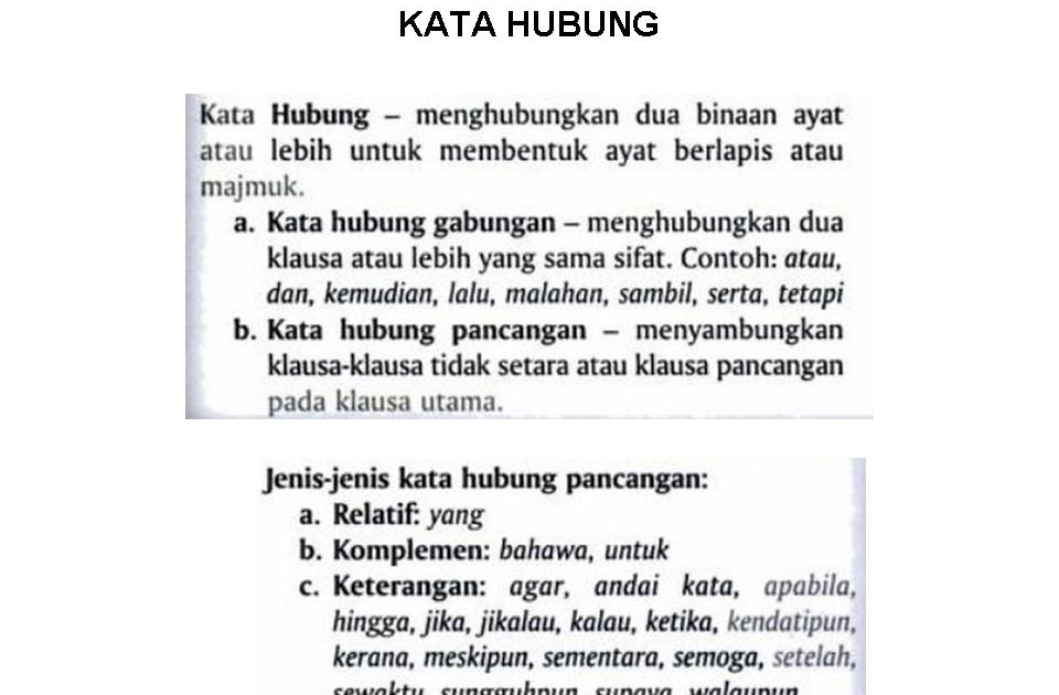 Bahasa Melayu Tingkatan 2: KATA HUBUNG