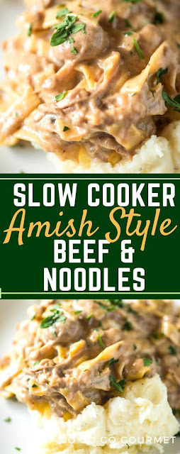 Slow Cooker Amish Beef & Noodles