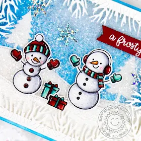 Sunny Studio Stamps: Feeling Frosty Christmas Garland Frame Die Woodland Borders Winter Themed Card by Rachel Alvarado