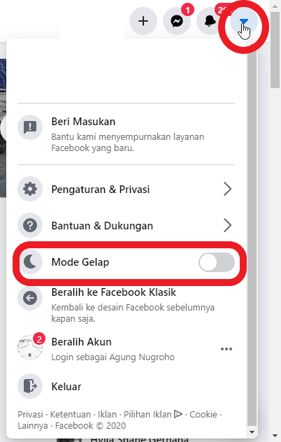 facebook tampilan reguler