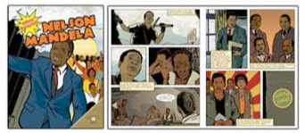 sample pages from NELSON MANDELA  (Graphic Biographies)  by Kerri O'Hern and  Gini Holland  D. McHargue (Illustrator)