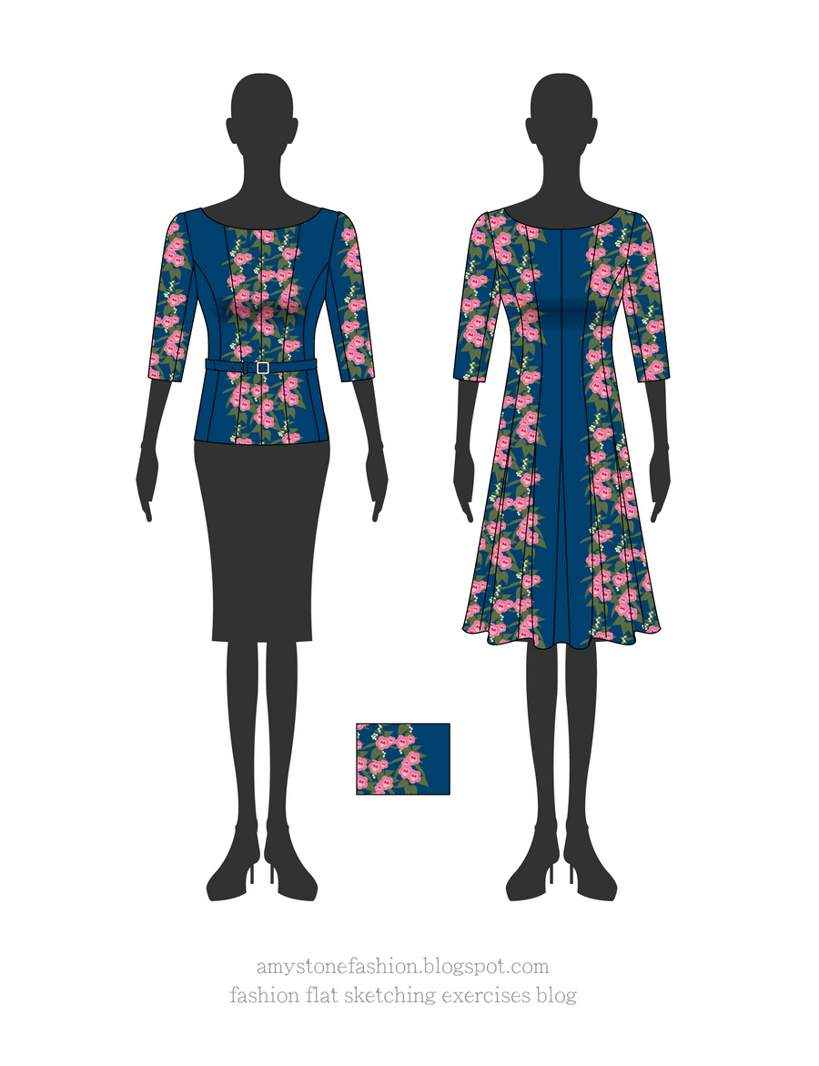 Angelonia-Print Dresses Drawing