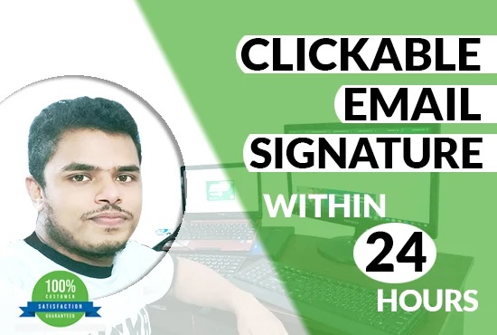I will create a clickable HTML email signature