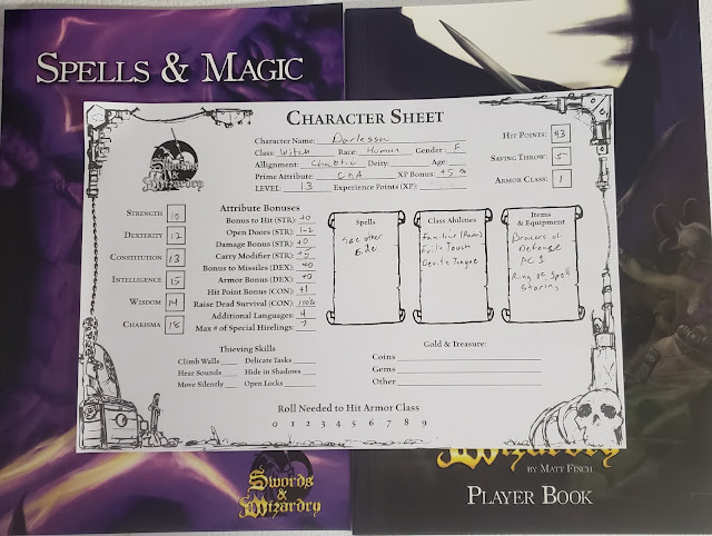 Darlessa, S&W character sheet