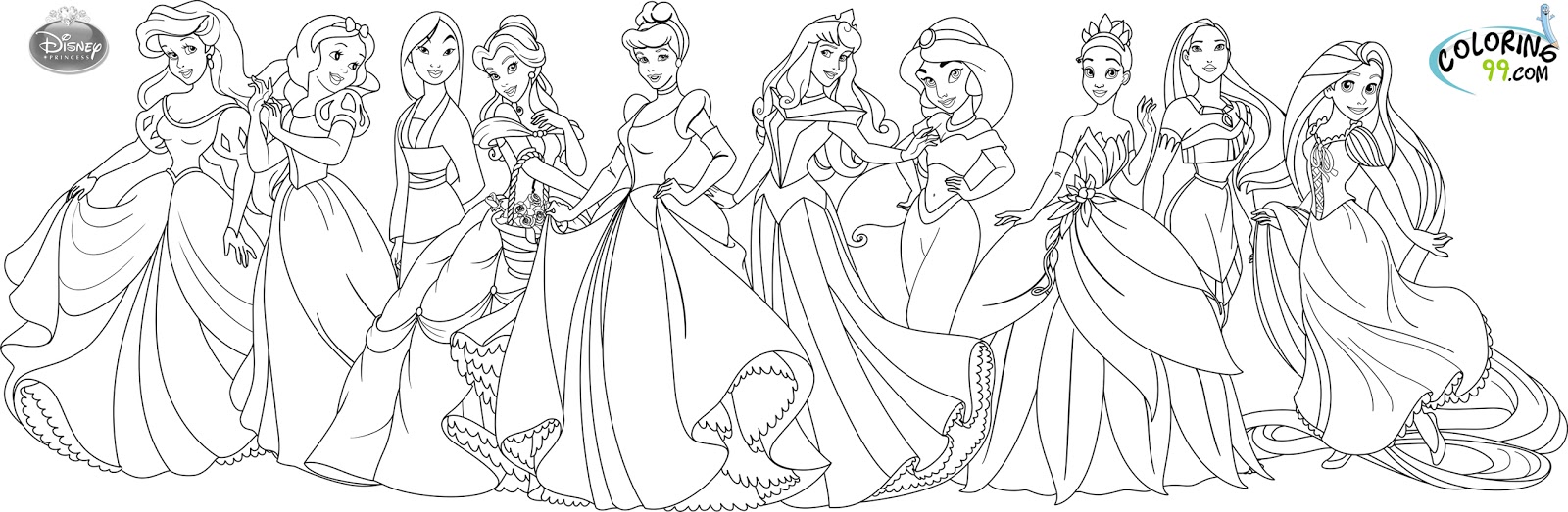 Disney Princess Coloring Pages | Team colors