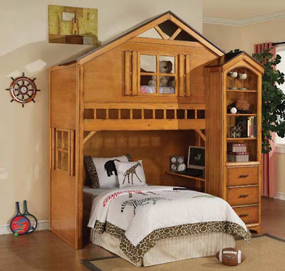 Wood Bunk Beds on Wood Loft Bed With Desk   Woodworking Project Plans