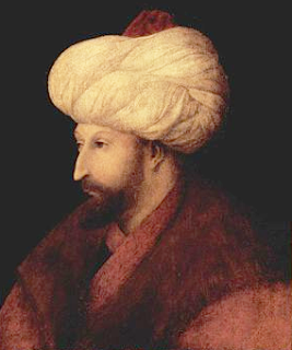 رسم للسلطان محمد الثاني الفاتح للرسام  جينتيلي بيليني  1480