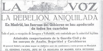 Resultado de imagen de prensa 18 de julio de 1936