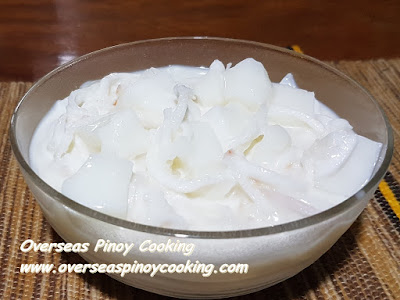 Buko Almond Salad with Vanilla Ice Cream Dish