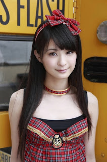 Shiori Ogiso Japanese Cute Idol Sexy Red Dress With Yellow School Bus 1