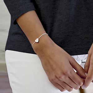 The White Company Solid Heart Silver Bracelet