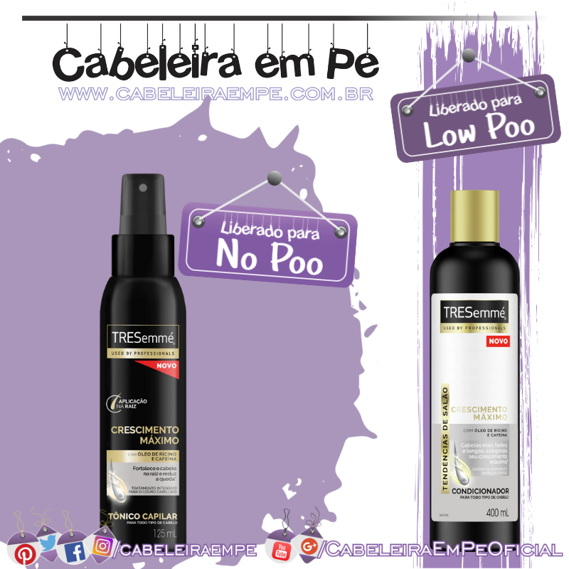 Condicionador (Low Poo) e Tônico (No Poo) Crescimento Máximo - Tresemmé