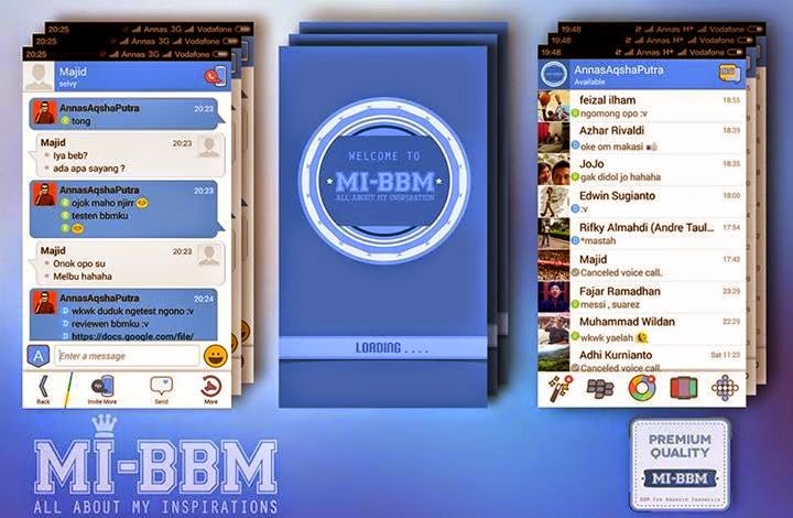 BBM Mod Theme Blue-Mix V.2.7.0.23 Apk 