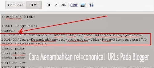 Cara Menambahkan rel=cononical  URLs Pada Blogger Anda