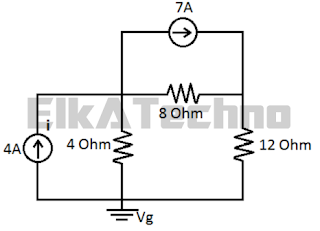 node, rangkaian listrik, contoh soal, analisis, analisis node, elektro, elektronika, teknik