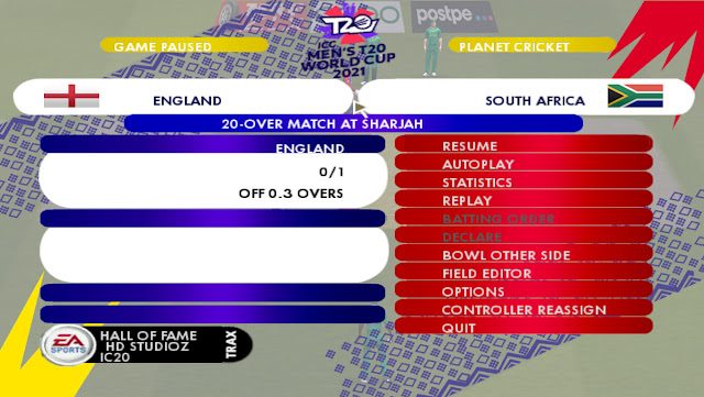 ICC T20 World Cup 2021 Overlay for EA Cricket 07