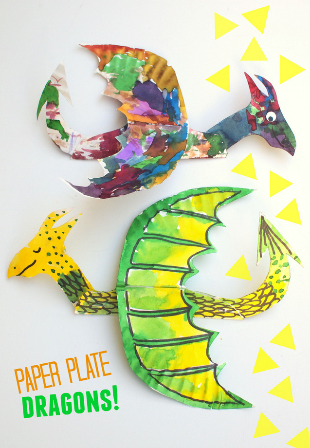 Paper plate dragons -super easy and fun art and craft project to make with the kids!