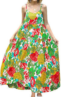 Women Casual Loose Bohemian Floral Print Dresses