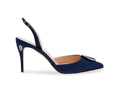 Jennifer Chamandi Sapphire Blue Vittorio Slingback Stiletto Pumps