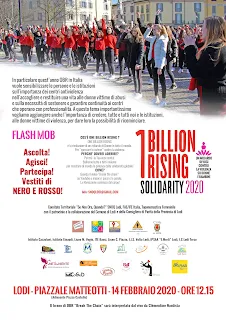 Locandina del flash mob danzante one billion rising 2020